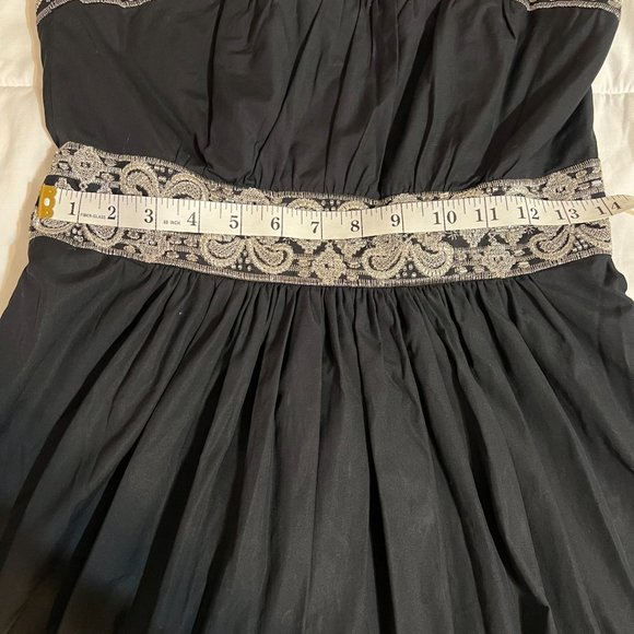 Banana Republic Black Silver Metallic embroidered size 4 - Picture 6 of 16